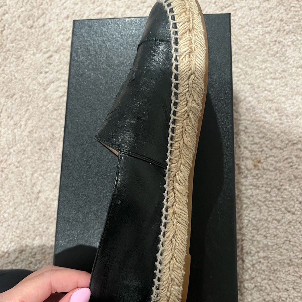 Chanel Black Leather Espadrilles with Iconic CC Logo - Picture 9 of 15